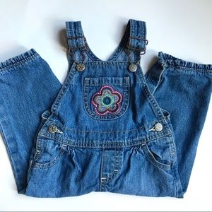 OshKosh B'gosh Denim Overalls Embroidered Ruffle